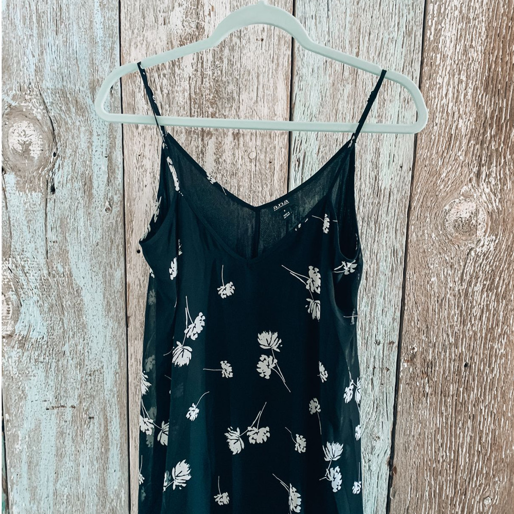 a.n.a Floral Spaghetti Strap Dress Black Small - Picture 4 of 6